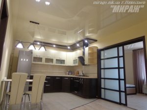 двухуровневые натяжные потолки на кухне, Николаев