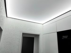 Натяжной потолок led подсветкой в коридоре