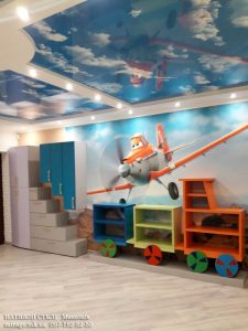 Натяжной потолок "Небо" в детском саду
